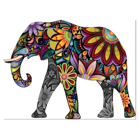 Designart - Yellow Cheerful Elephant